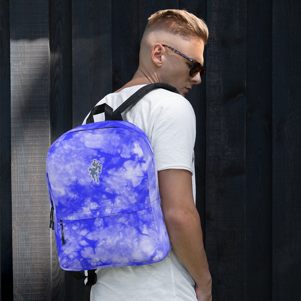 DRIP OR DYE | Cosmic Blue Crush Ice Krackle Crystal Royal Blue Color Cloud Tie Dye Lite Backpack