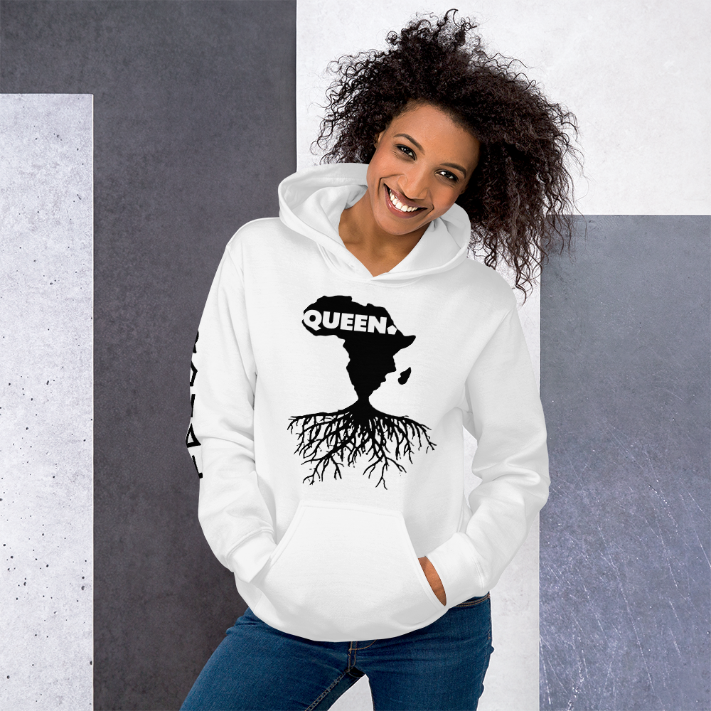 ROYAL. | Nu Afrique CRXWN and ROOTS | Queen Hoodie Black (2 VARIETIES)