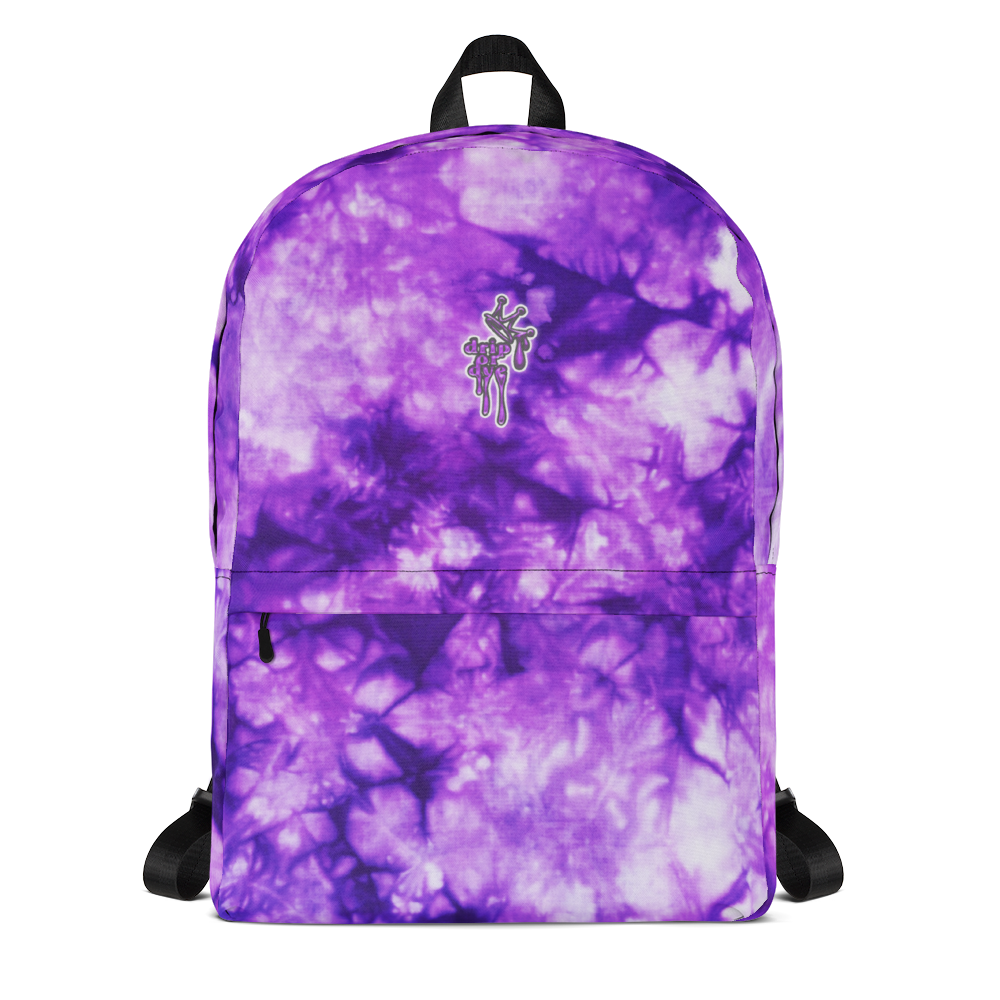 DRIP OR DYE | Cosmic Purple Crush Ice Krackle Crystal Color Cloud Tie Dye Lite Backpack