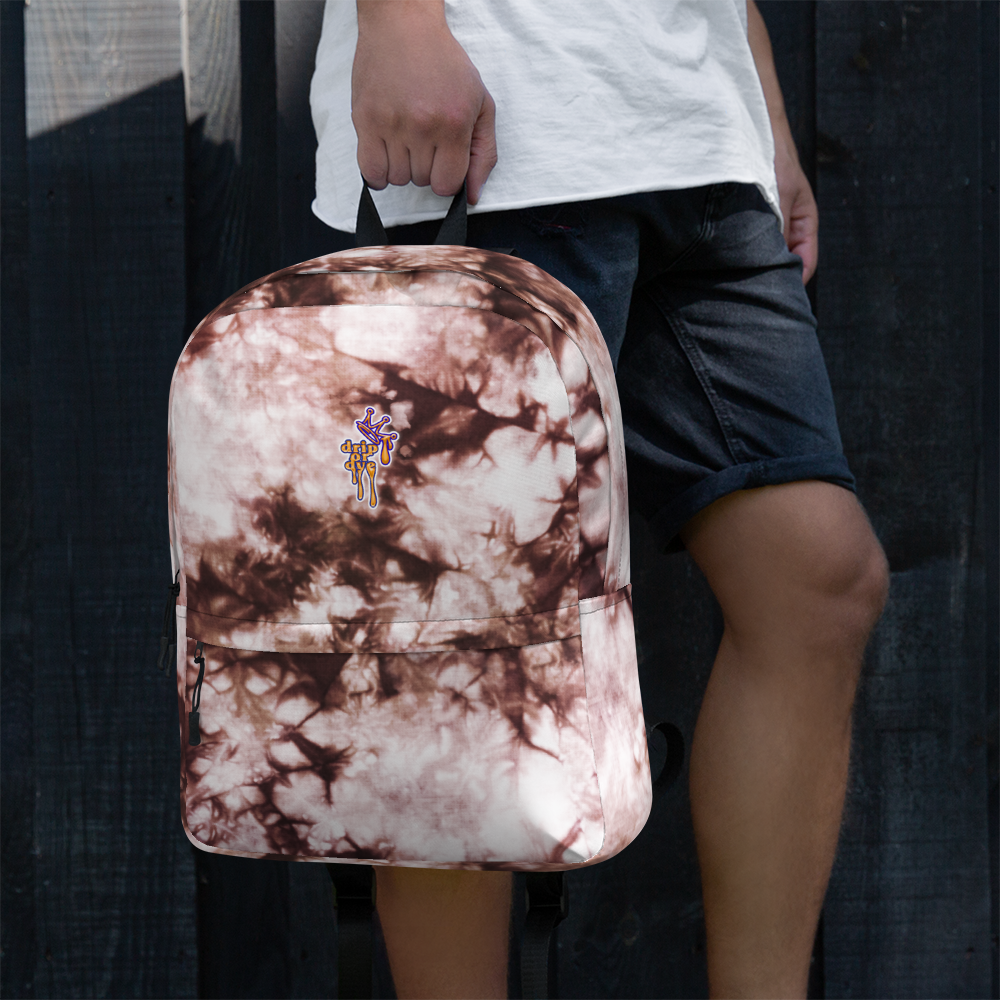 DRIP OR DYE | Cosmic Crush Ice Krackle Crystal Color Cloud Tie Dye Blk N Wh Monochromatic Ink Lite Backpack