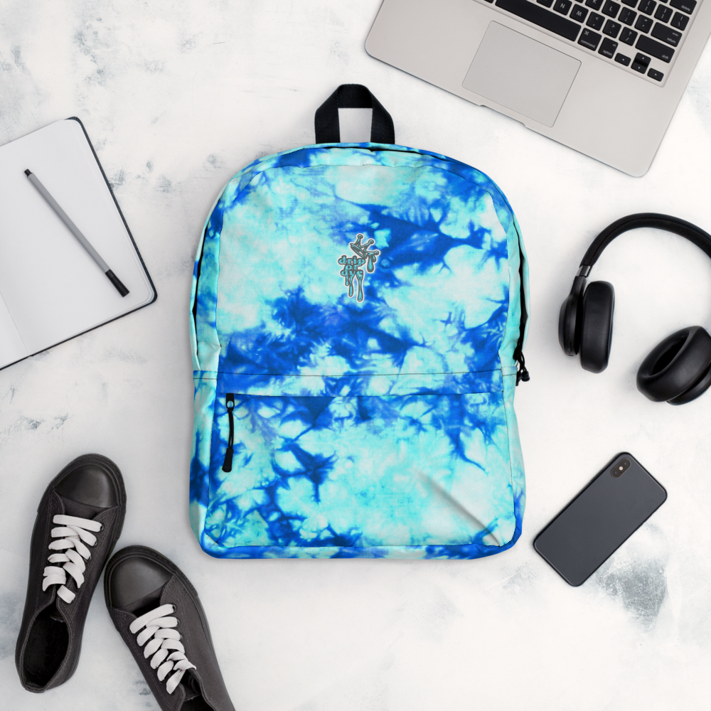 DRIP OR DYE | Cosmic Crush Ice Krackle Crystal Color Cloud Teal Water Tie Dye Lite Backpack
