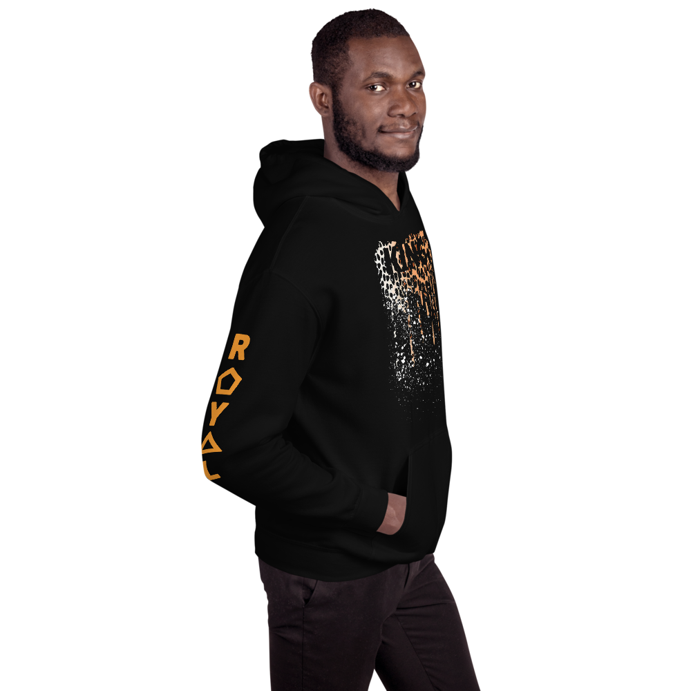 .R.O.Y.A.L. KING DRIP HOODIE HUMAN-IMAL LEOPARD BLK