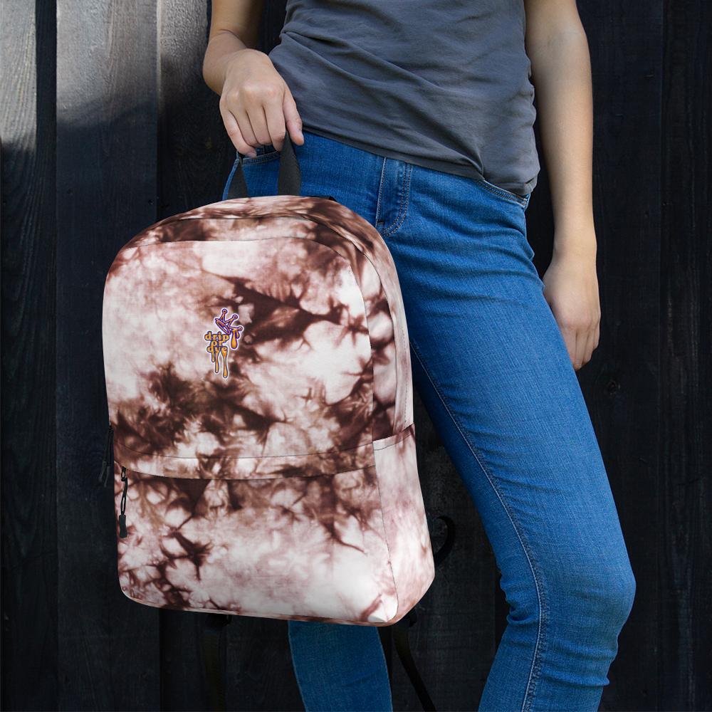 DRIP OR DYE | Cosmic Crush Ice Krackle Crystal Color Cloud Tie Dye Blk N Wh Monochromatic Ink Lite Backpack