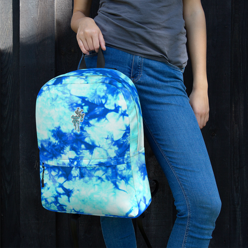 DRIP OR DYE | Cosmic Crush Ice Krackle Crystal Color Cloud Teal Water Tie Dye Lite Backpack