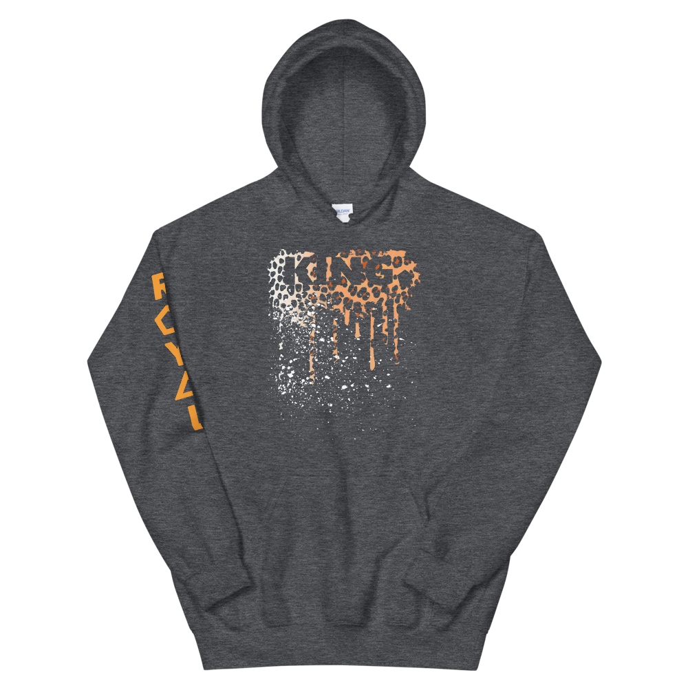 .R.O.Y.A.L. KING DRIP HOODIE HUMAN-IMAL LEOPARD SPORTS GREY