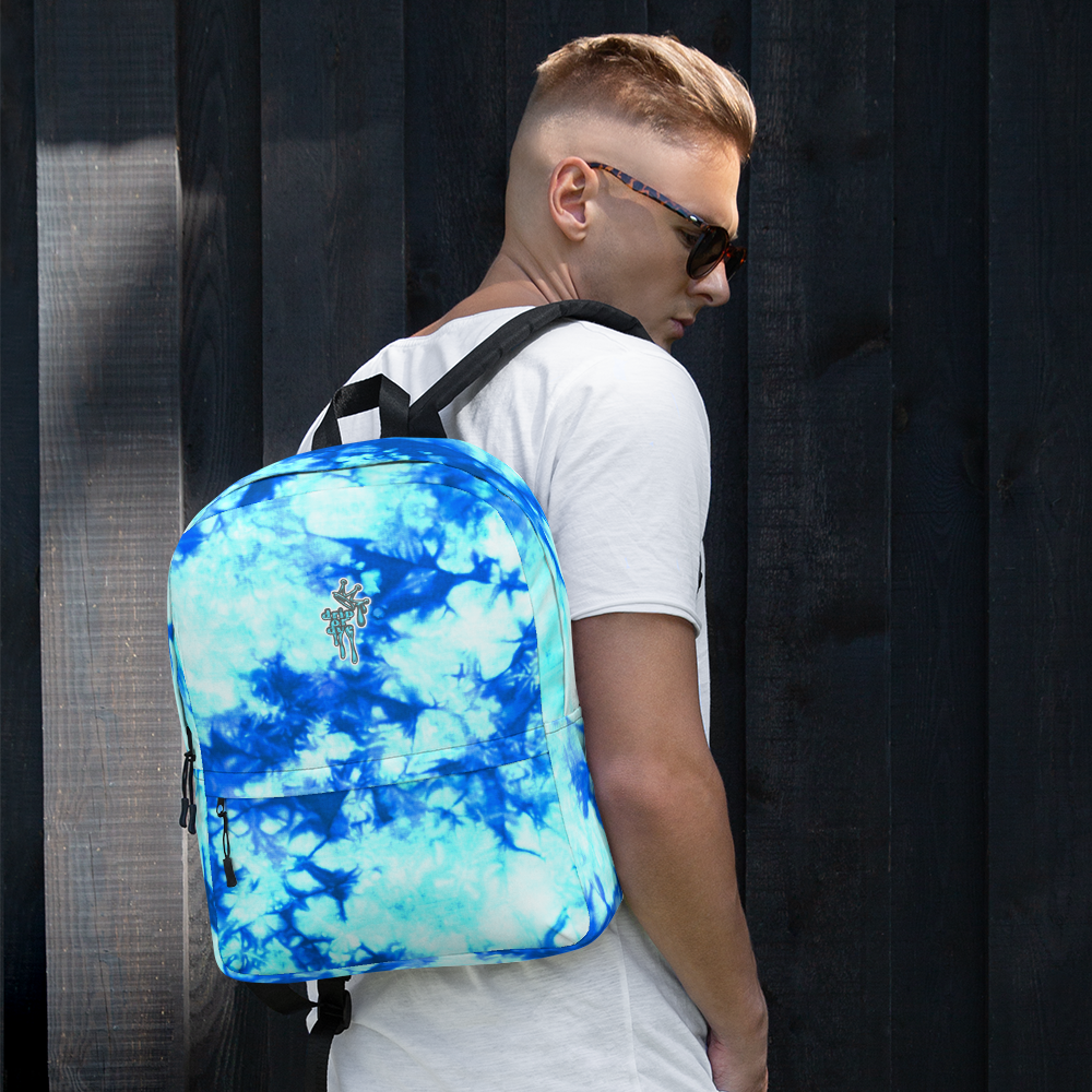DRIP OR DYE | Cosmic Crush Ice Krackle Crystal Color Cloud Teal Water Tie Dye Lite Backpack