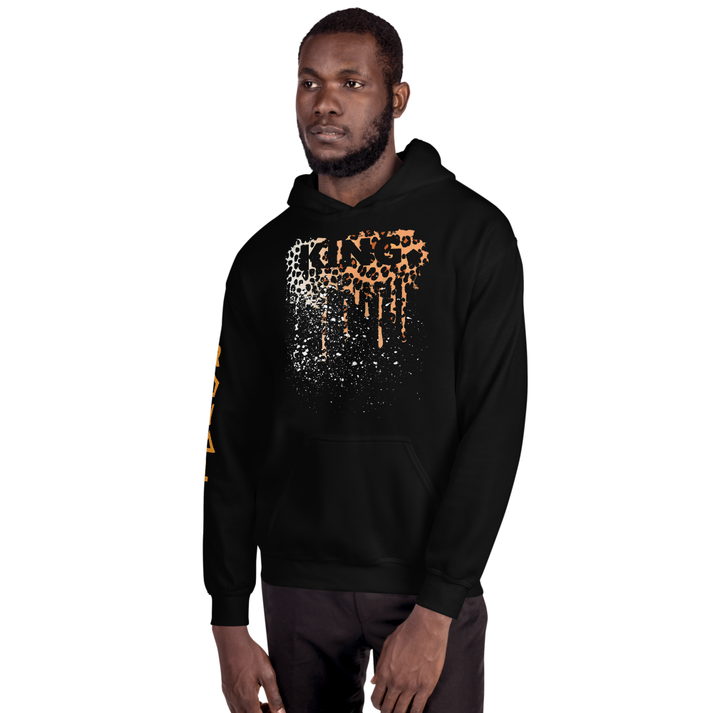 .R.O.Y.A.L. KING DRIP HOODIE HUMAN-IMAL LEOPARD BLK
