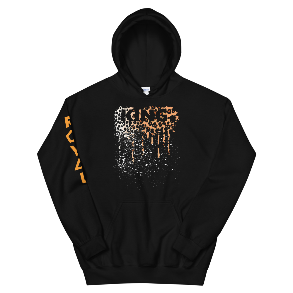 .R.O.Y.A.L. KING DRIP HOODIE HUMAN-IMAL LEOPARD BLK