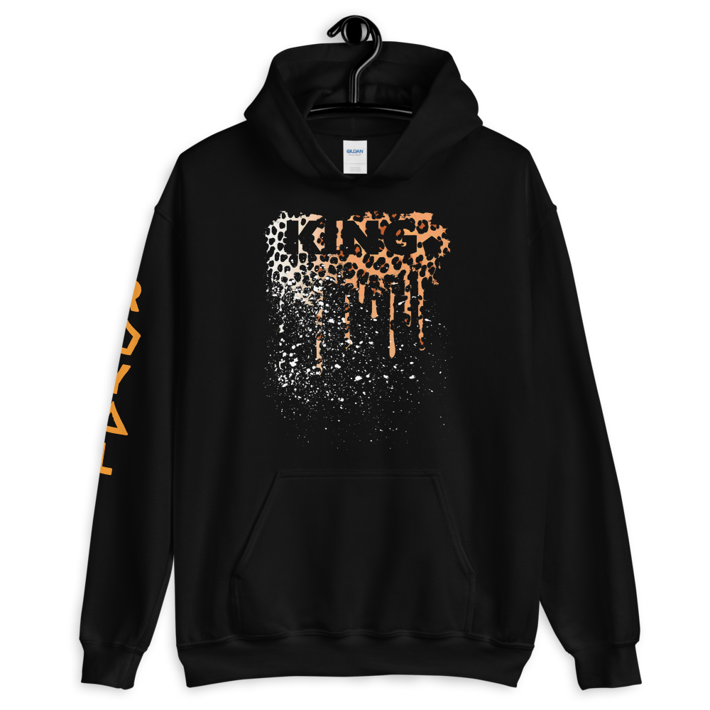 .R.O.Y.A.L. KING DRIP HOODIE HUMAN-IMAL LEOPARD BLK