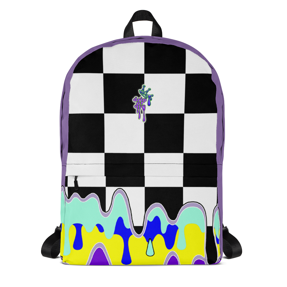 DRIP OR DYE | Checker Drip Backpack Purple Reign