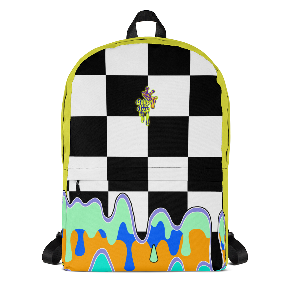DRIP OR DYE | Checker Drip Backpack Dandelion Yellow