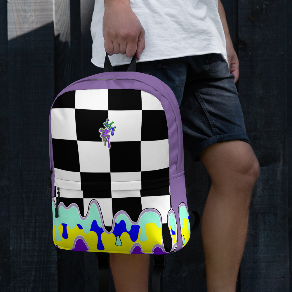 DRIP OR DYE | Checker Drip Backpack Purple Reign