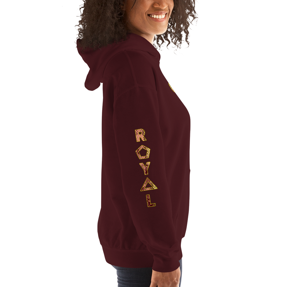 ROYAL. WEAR | HUMAN-IMAL QUEEN COBRA HOODIE TAN GRADIENT MAROON