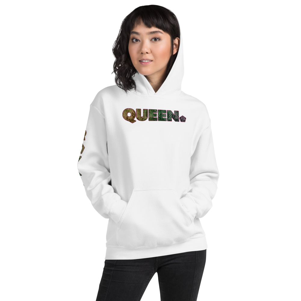 ROYAL. WEAR | HUMAN-IMAL QUEEN COBRA HOODIE GREEN & PINK GRADIENT WHITE