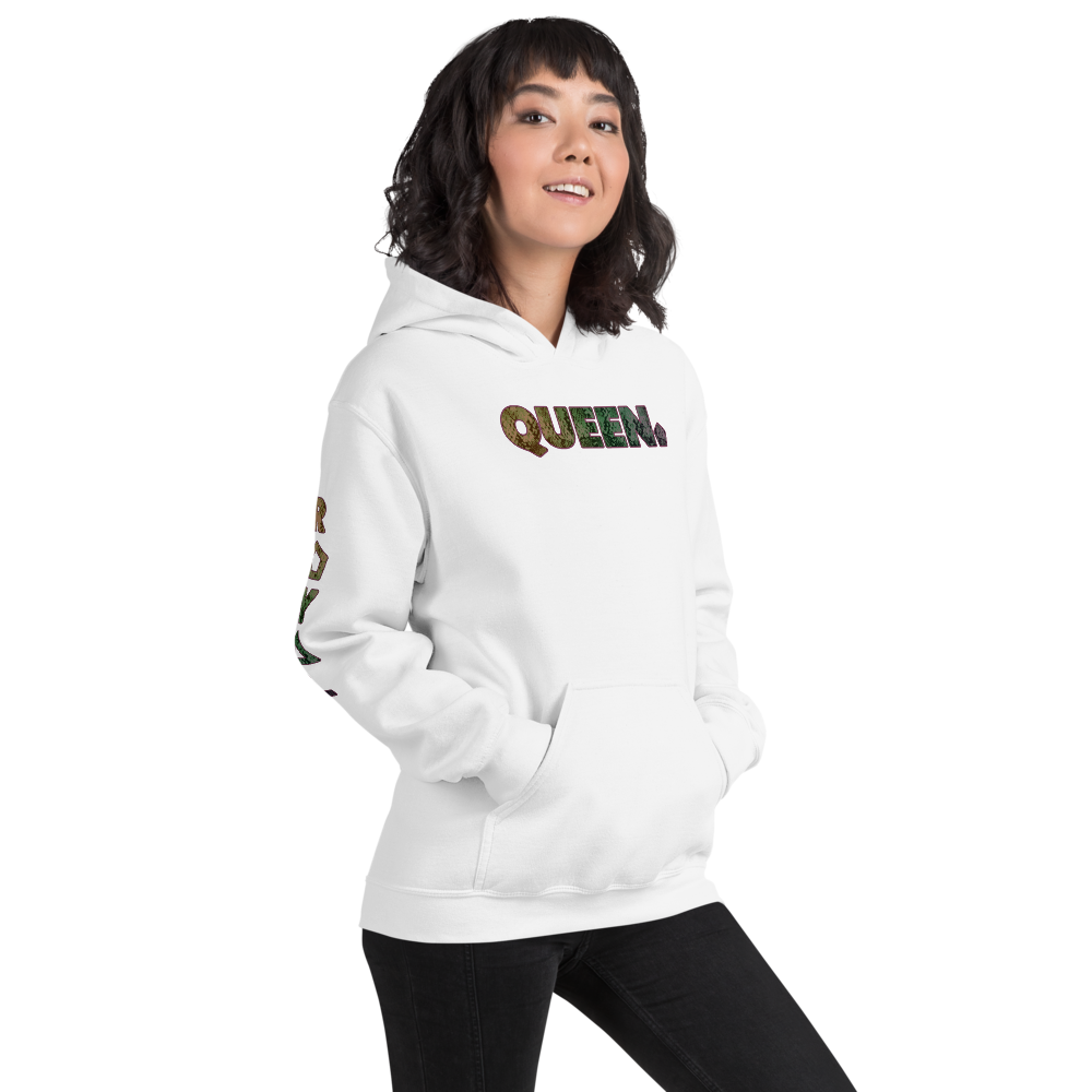 ROYAL. WEAR | HUMAN-IMAL QUEEN COBRA HOODIE GREEN & PINK GRADIENT WHITE