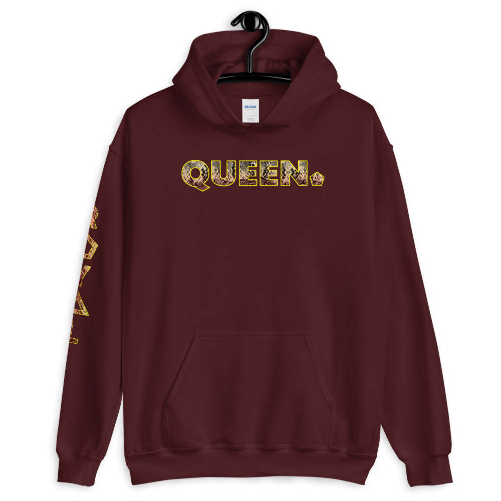 ROYAL. WEAR | HUMAN-IMAL QUEEN COBRA HOODIE TAN GRADIENT MAROON