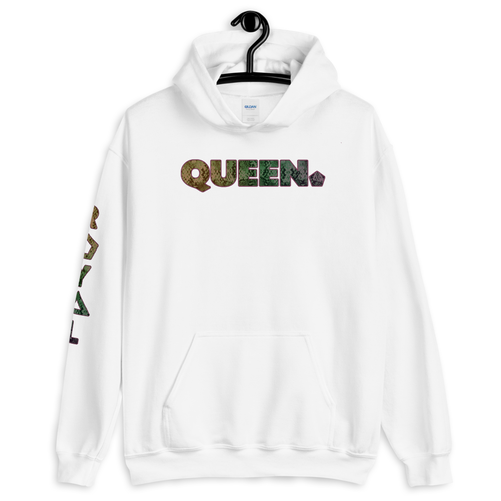 ROYAL. WEAR | HUMAN-IMAL QUEEN COBRA HOODIE GREEN & PINK GRADIENT WHITE