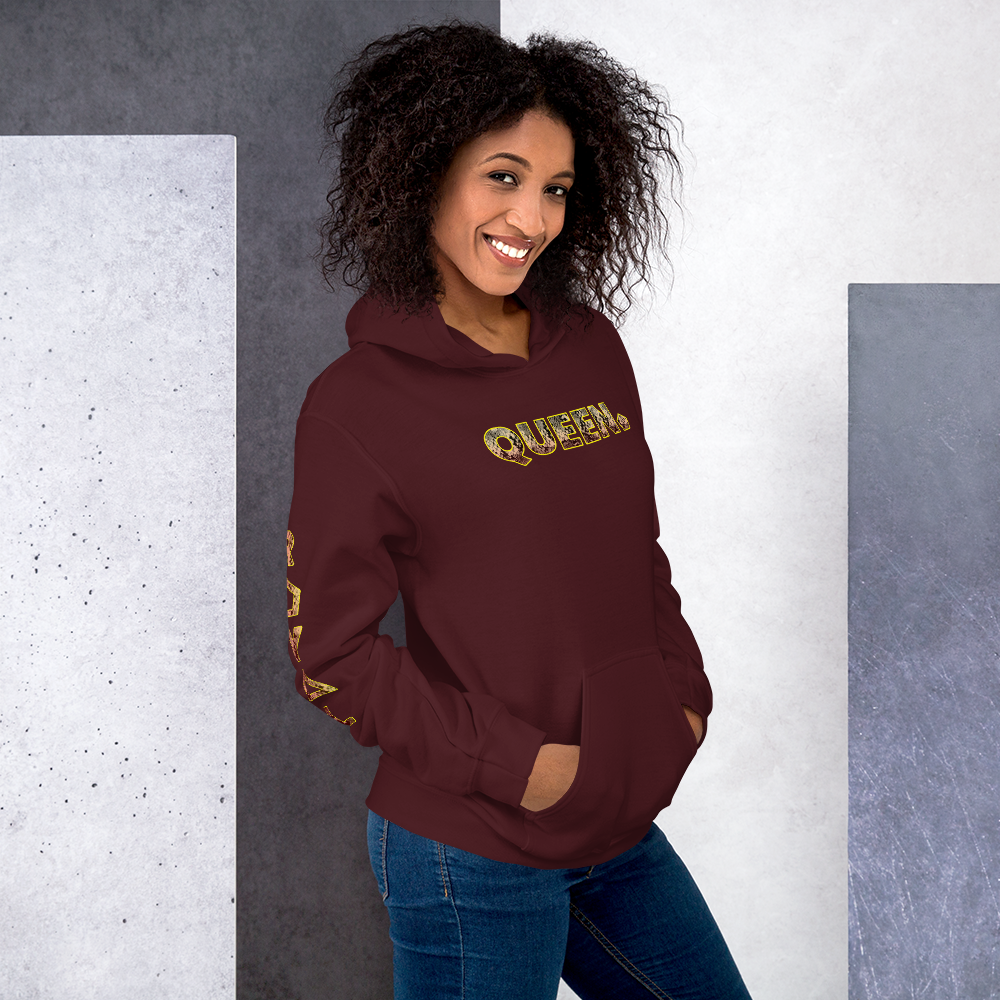 ROYAL. WEAR | HUMAN-IMAL QUEEN COBRA HOODIE TAN GRADIENT MAROON