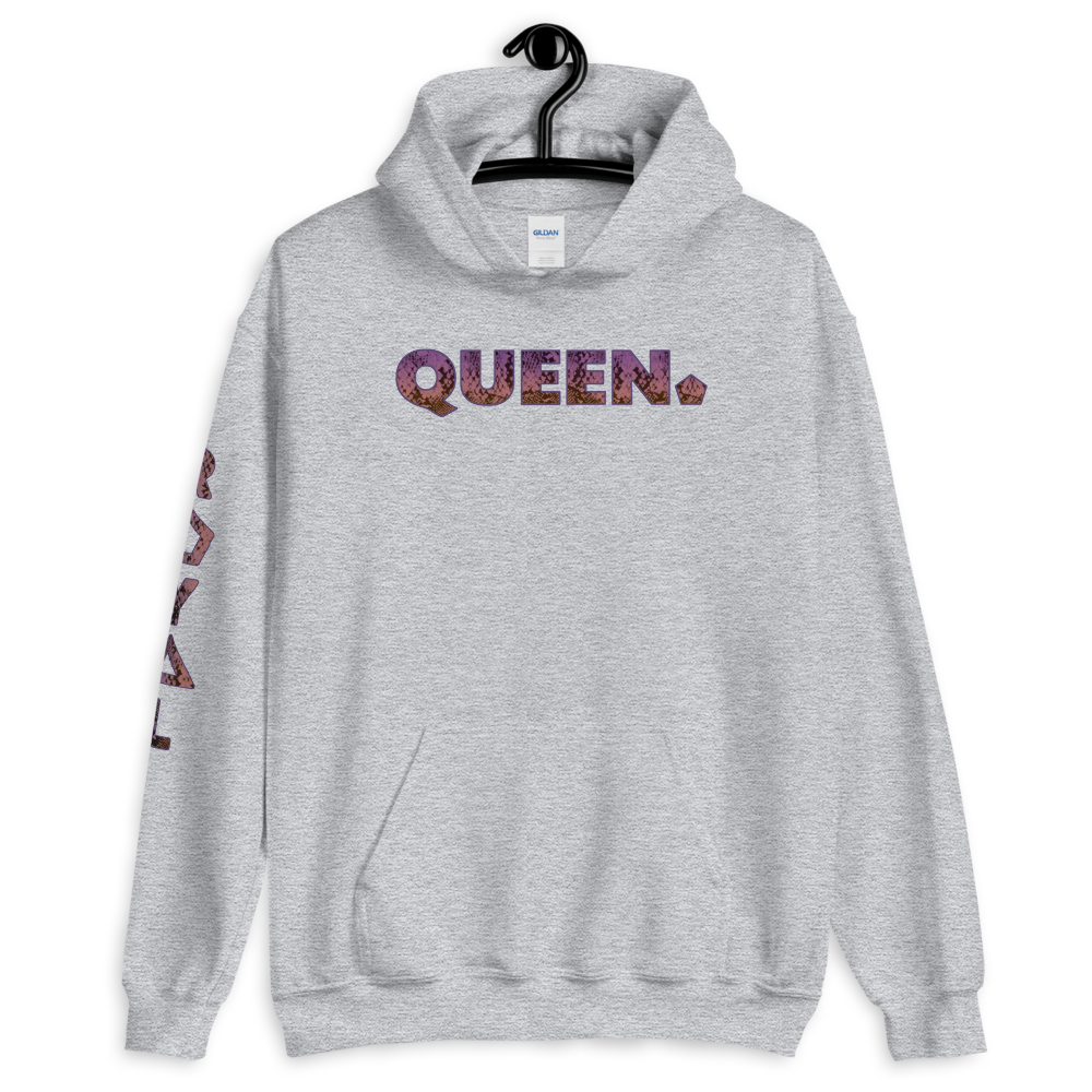 ROYAL. WEAR | HUMAN-IMAL QUEEN COBRA HOODIE PURPLE GRADIENT WH & SPORTS GREY VARIETY