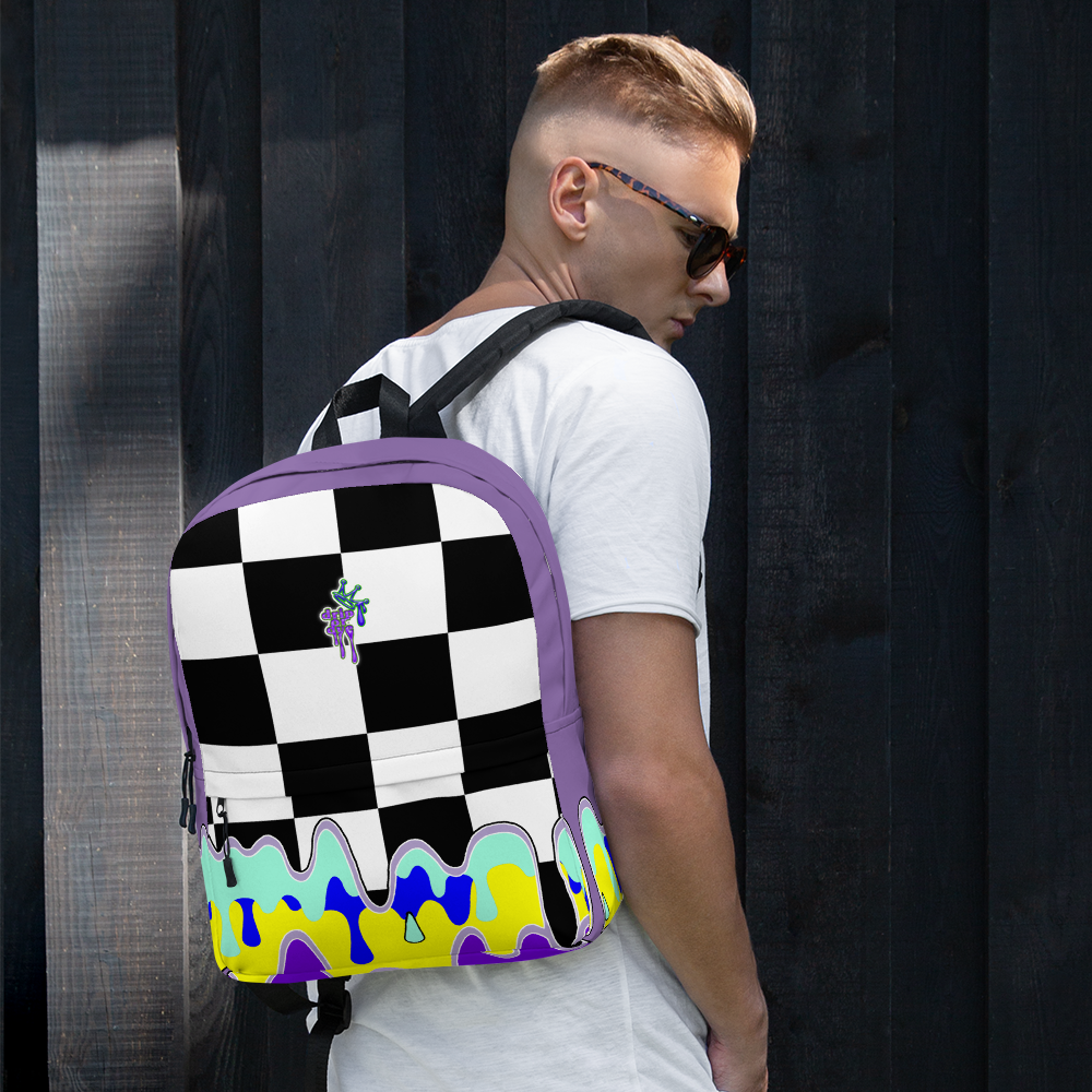 DRIP OR DYE | Checker Drip Backpack Purple Reign