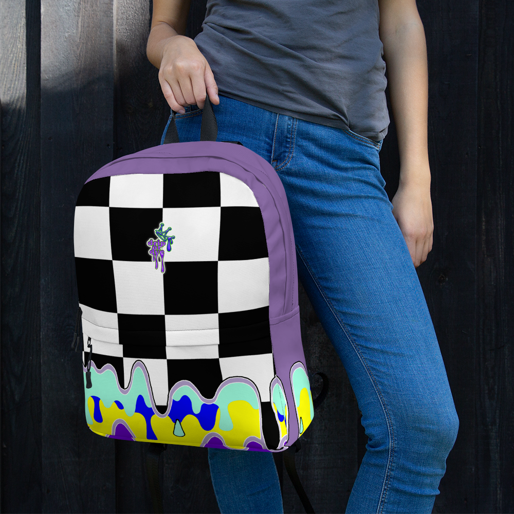 DRIP OR DYE | Checker Drip Backpack Purple Reign