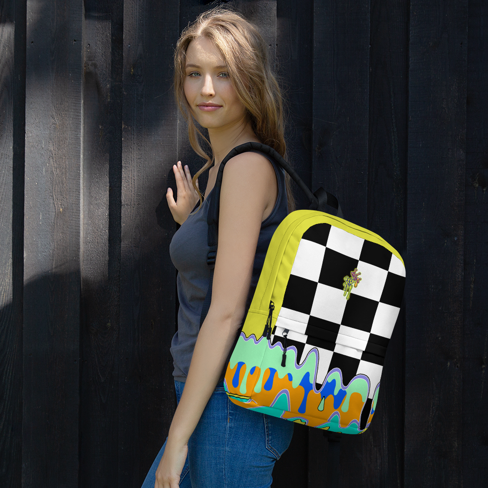 DRIP OR DYE | Checker Drip Backpack Dandelion Yellow
