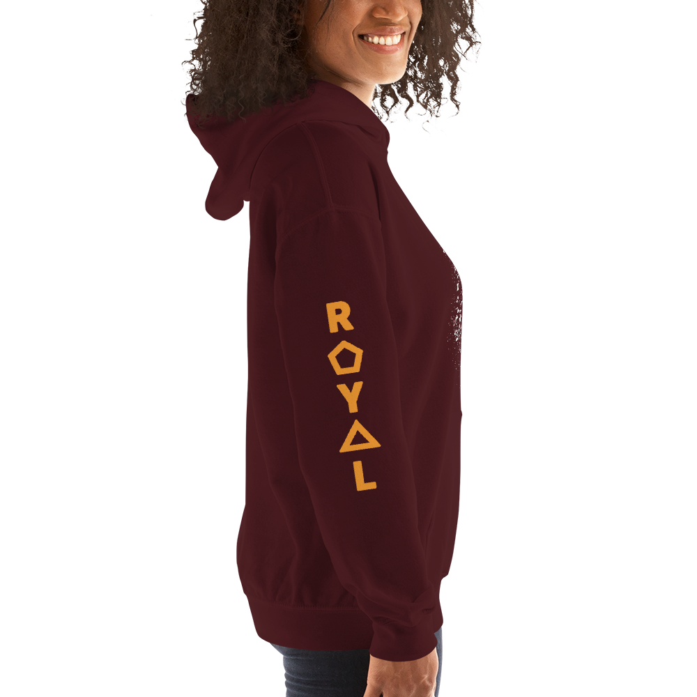 .R.O.Y.A.L. QUEEN DRIP HOODIE HUMAN-IMAL CHEETAH MAROON