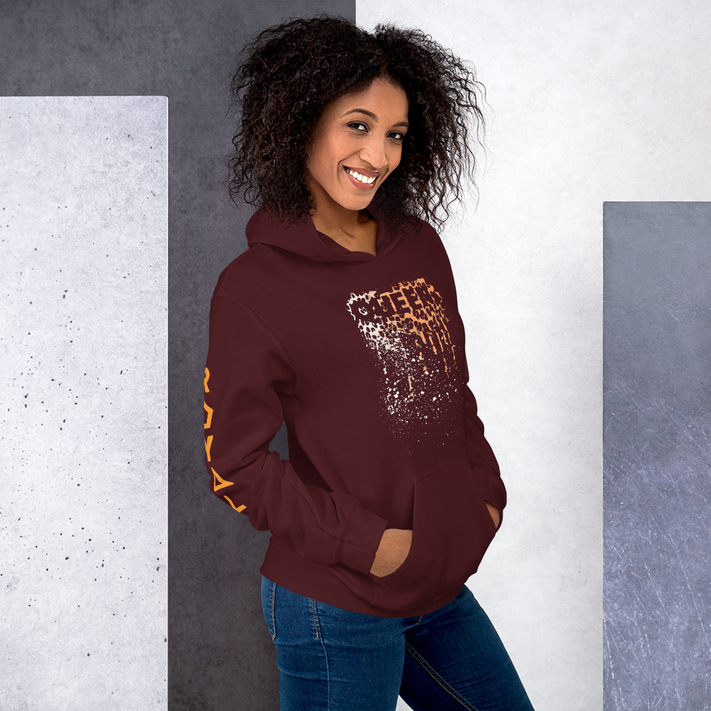 .R.O.Y.A.L. QUEEN DRIP HOODIE HUMAN-IMAL CHEETAH MAROON