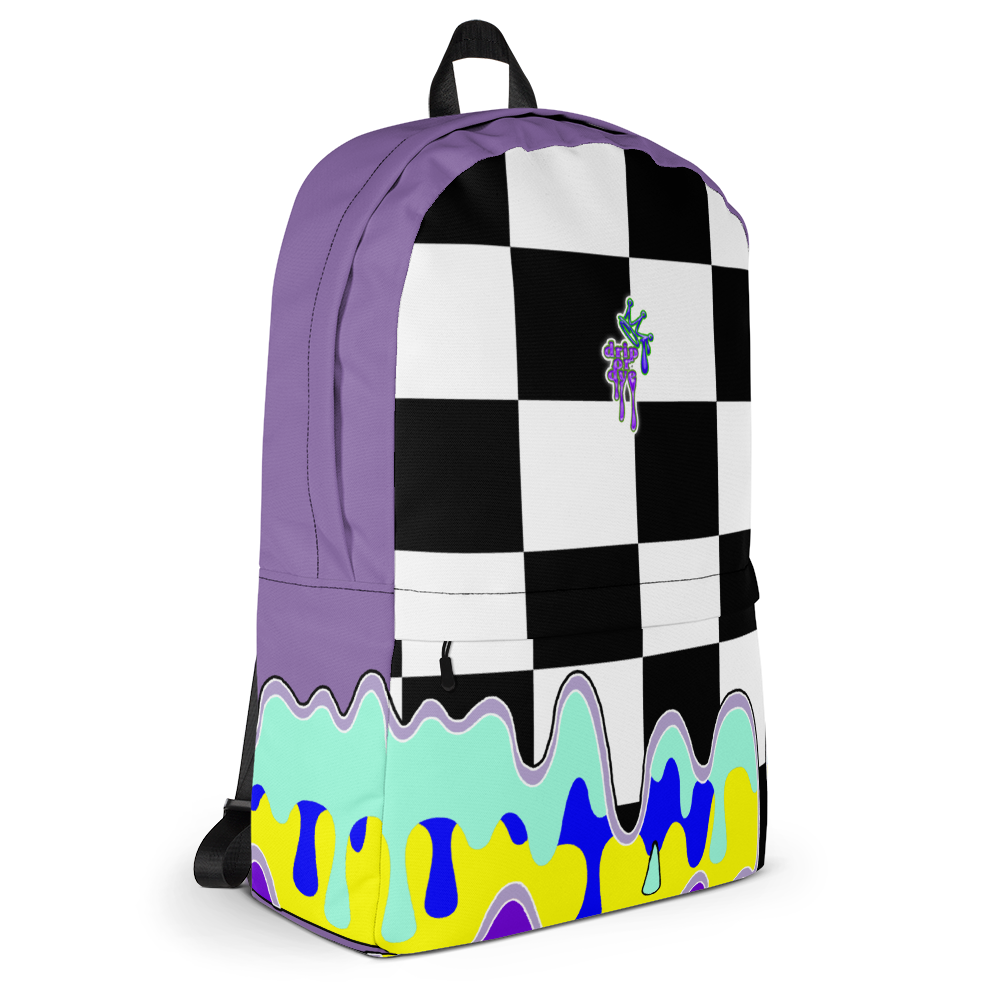 DRIP OR DYE | Checker Drip Backpack Purple Reign