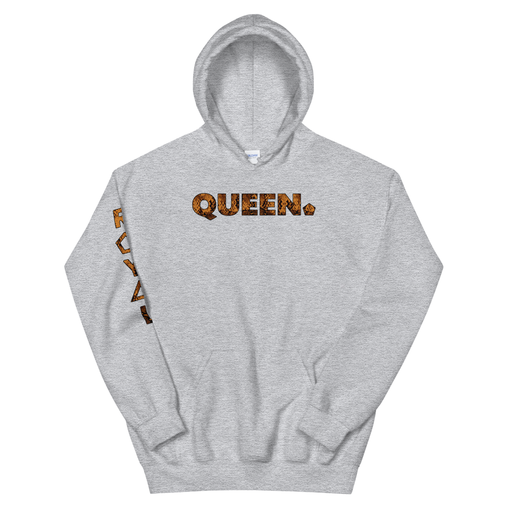 ROYAL. WEAR | HUMAN-IMAL QUEEN COBRA HOODIE SIENNA BROWN GRADIENT WH & SPORTS GREY VARIETY