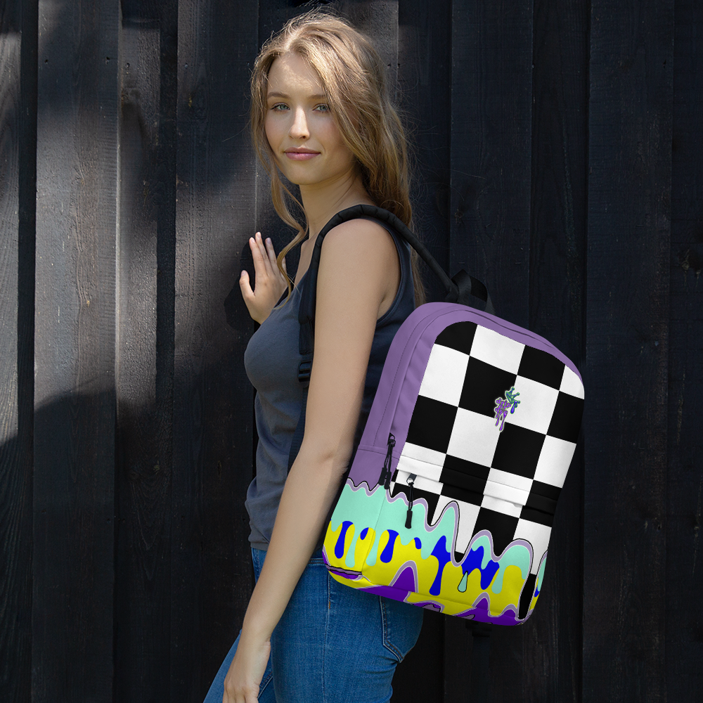 DRIP OR DYE | Checker Drip Backpack Purple Reign
