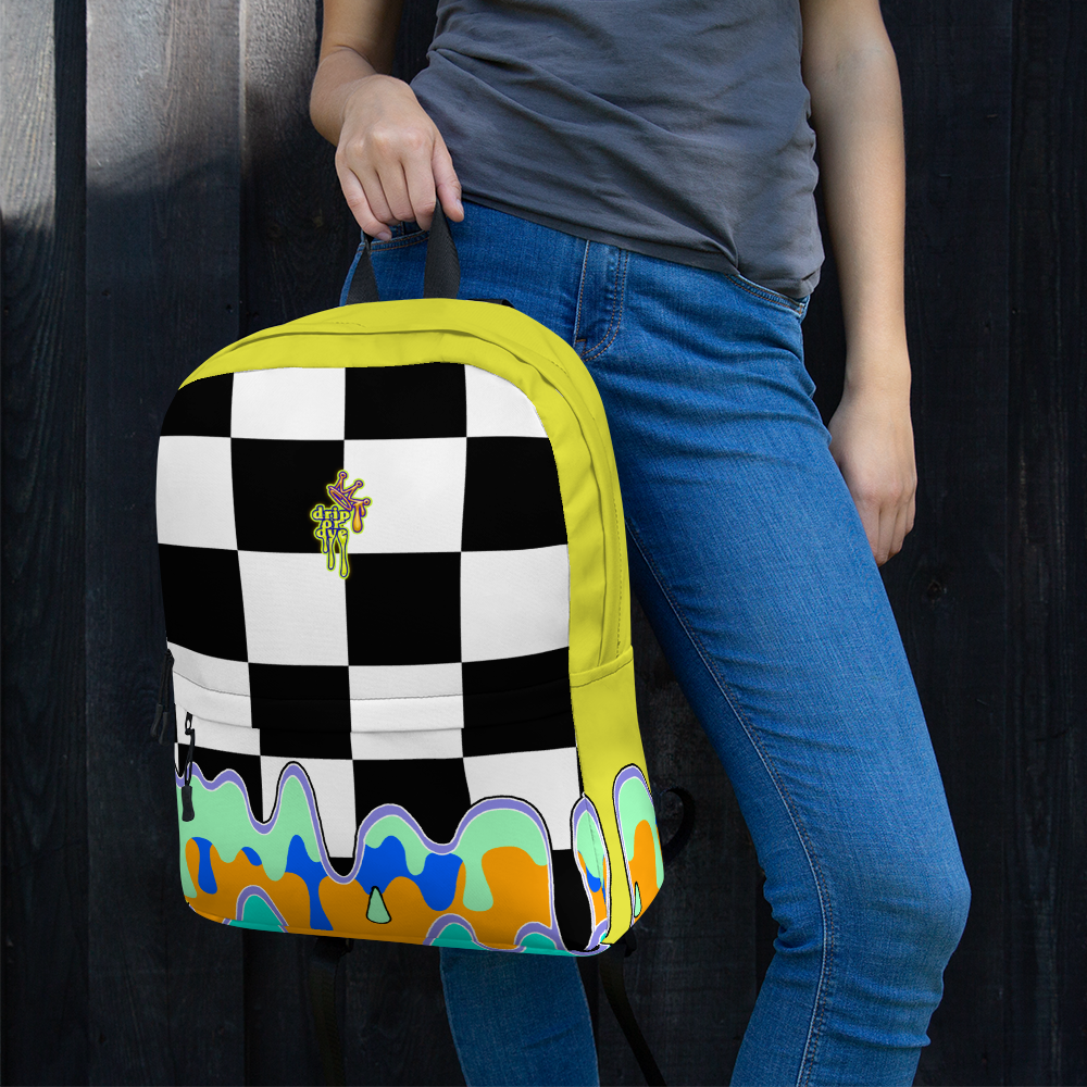DRIP OR DYE | Checker Drip Backpack Dandelion Yellow