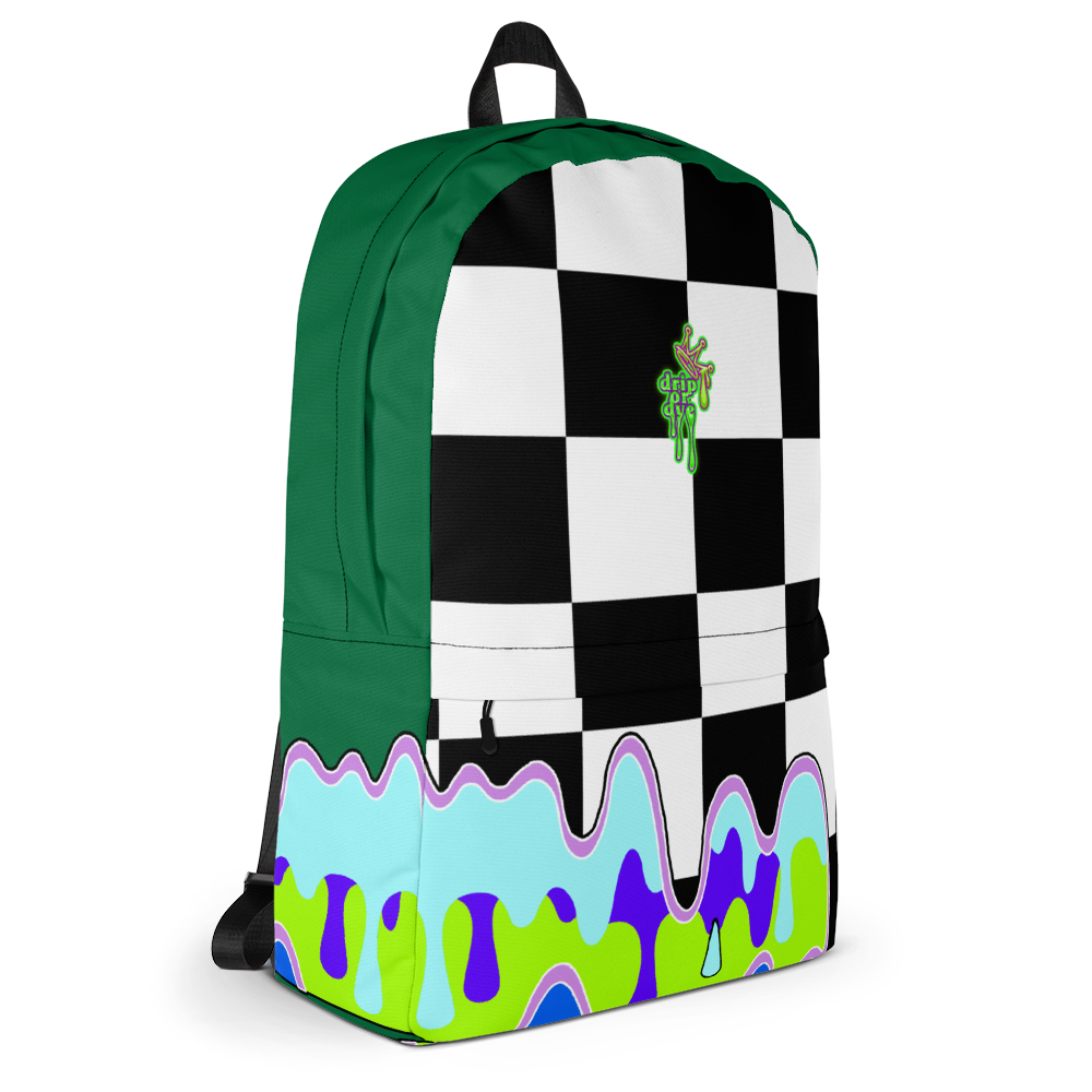 DRIP OR DYE | Checker Drip Backpack Pine Forest Green