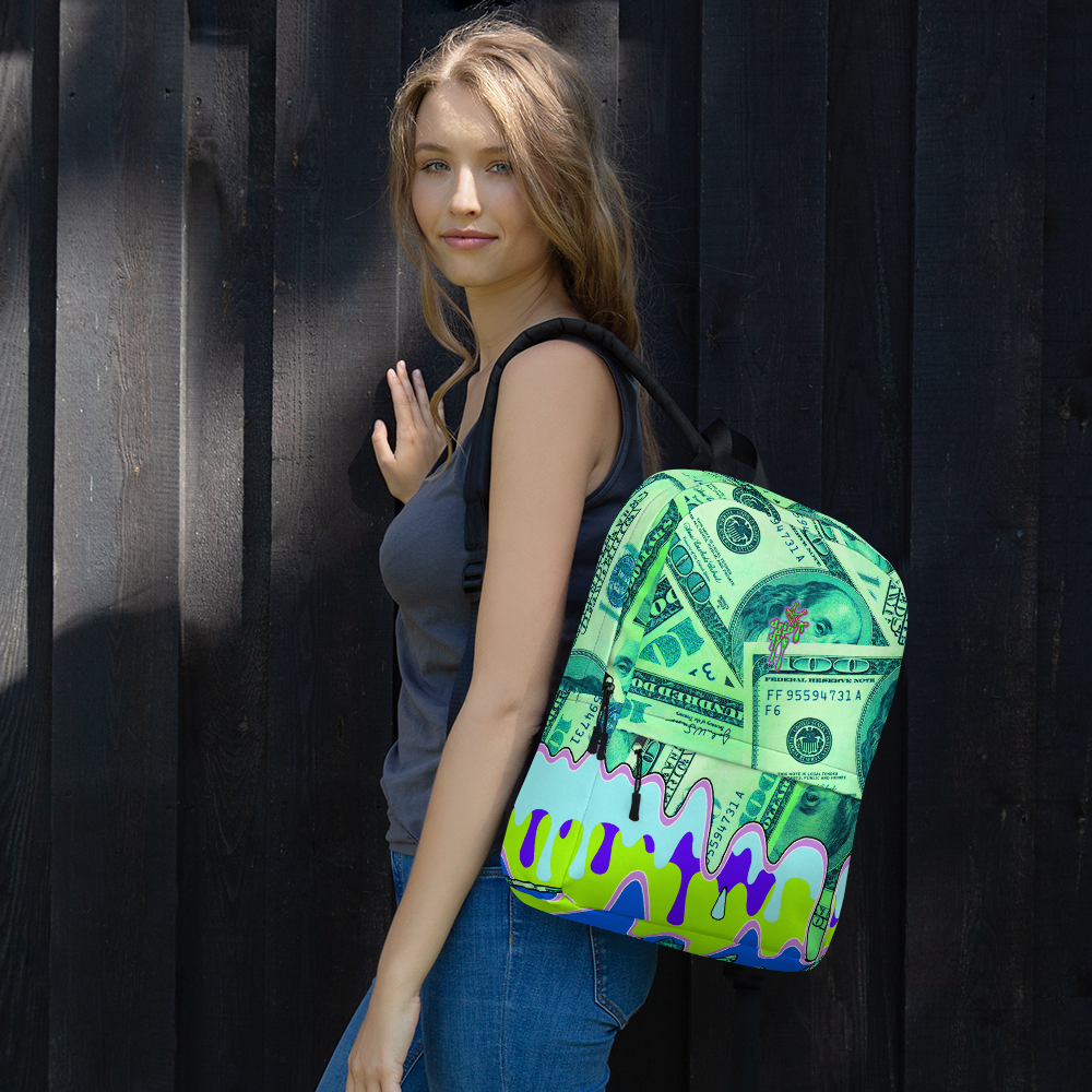 DRIP OR DYE | Cash Drip Dirty Money Made Clean Bag of Money Manifest Backpack Monsta Neon Green