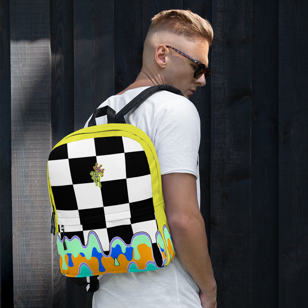 DRIP OR DYE | Checker Drip Backpack Dandelion Yellow