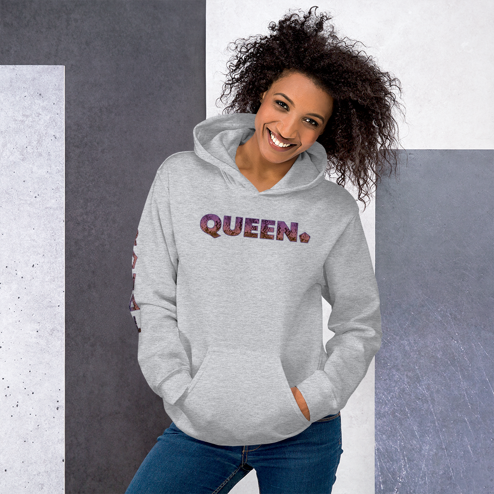 ROYAL. WEAR | HUMAN-IMAL QUEEN COBRA HOODIE PURPLE GRADIENT WH & SPORTS GREY VARIETY