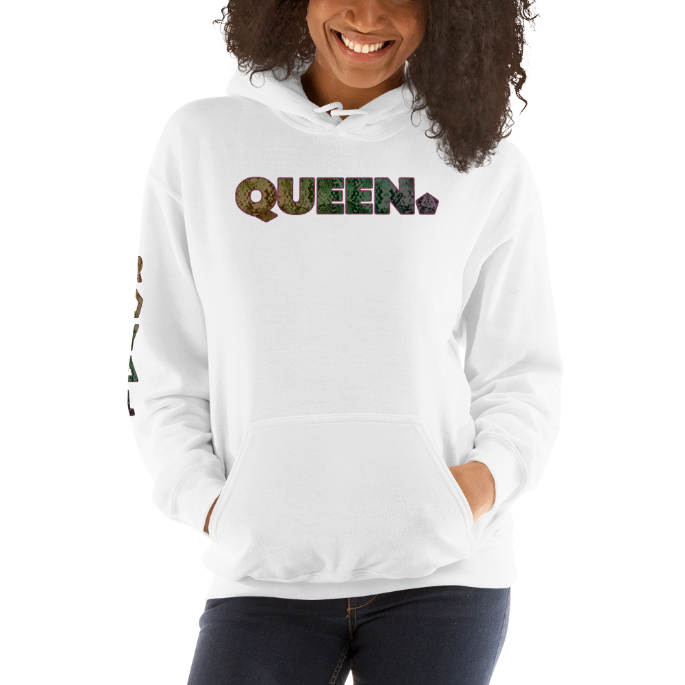 ROYAL. WEAR | HUMAN-IMAL QUEEN COBRA HOODIE GREEN & PINK GRADIENT WHITE