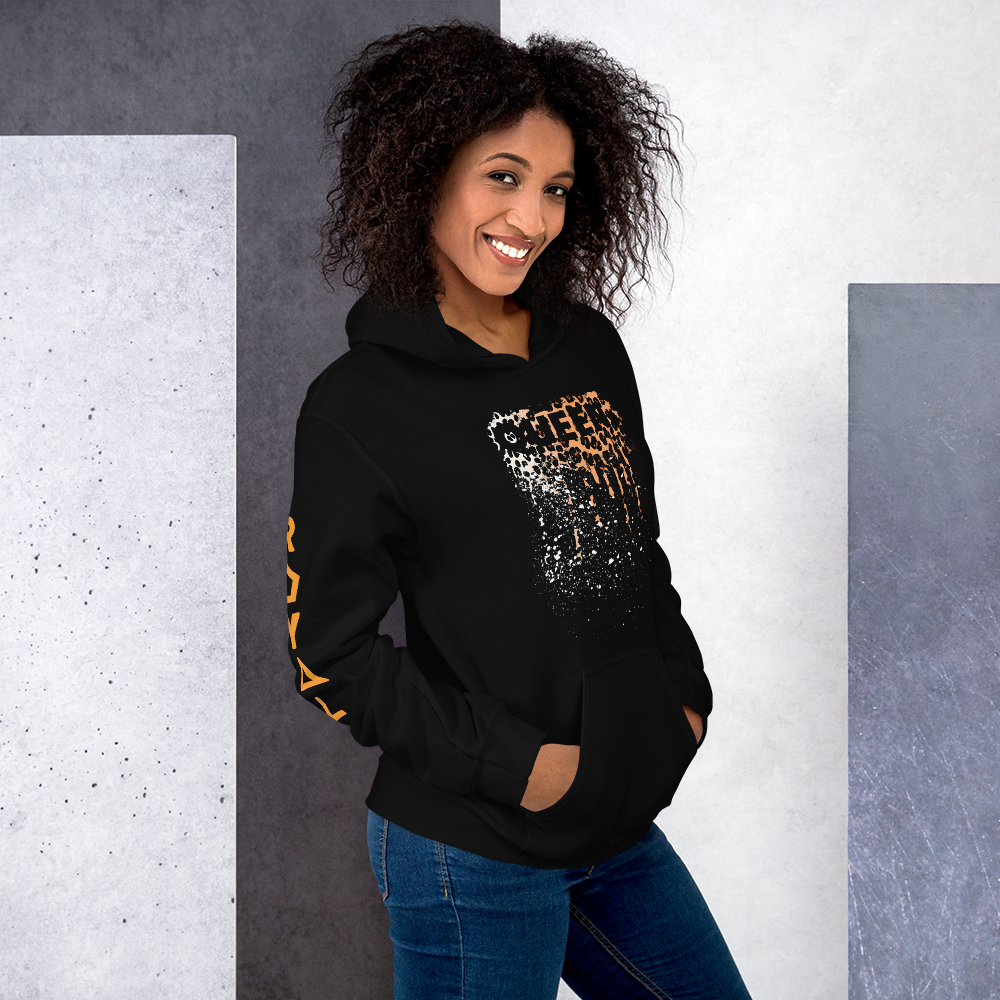 .R.O.Y.A.L. QUEEN DRIP HOODIE HUMAN-IMAL CHEETAH BLK