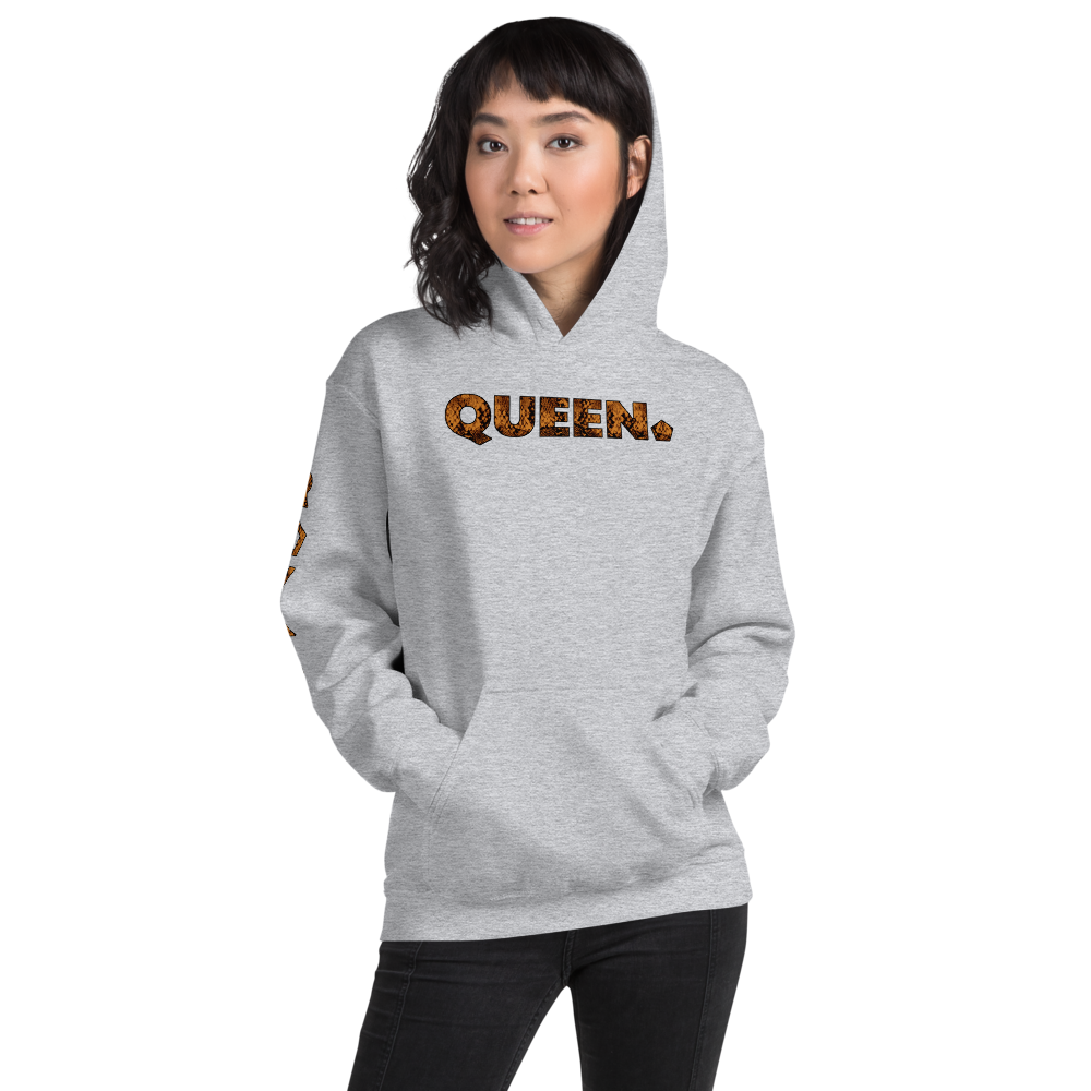 ROYAL. WEAR | HUMAN-IMAL QUEEN COBRA HOODIE SIENNA BROWN GRADIENT WH & SPORTS GREY VARIETY