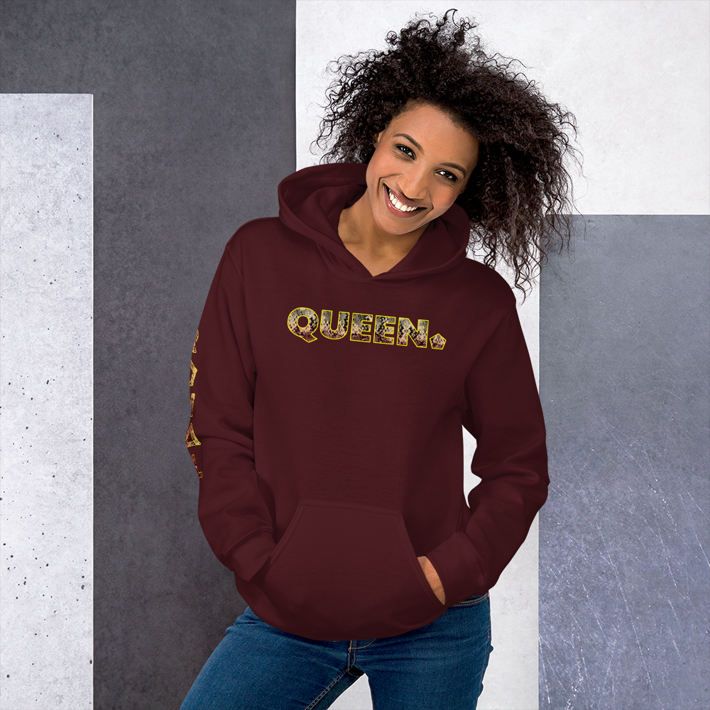 ROYAL. WEAR | HUMAN-IMAL QUEEN COBRA HOODIE TAN GRADIENT MAROON
