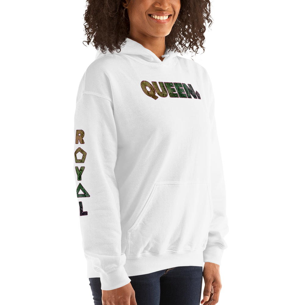 ROYAL. WEAR | HUMAN-IMAL QUEEN COBRA HOODIE GREEN & PINK GRADIENT WHITE