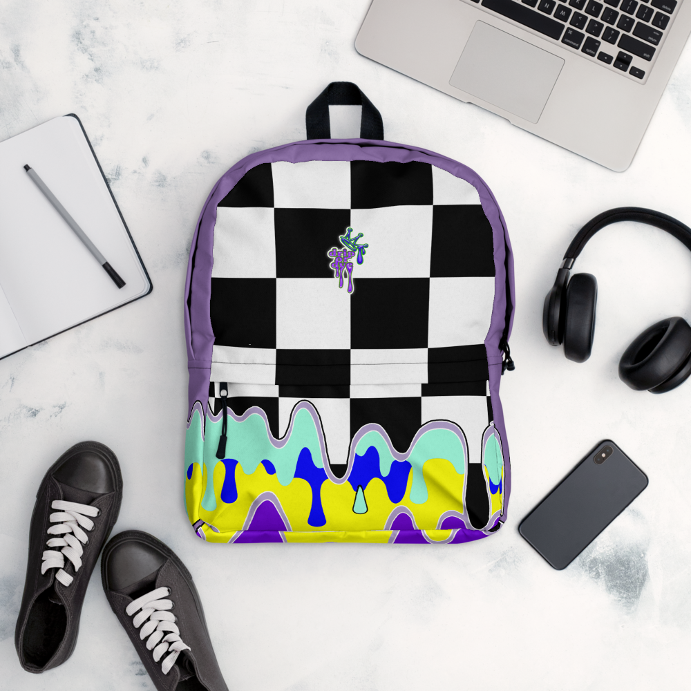 DRIP OR DYE | Checker Drip Backpack Purple Reign