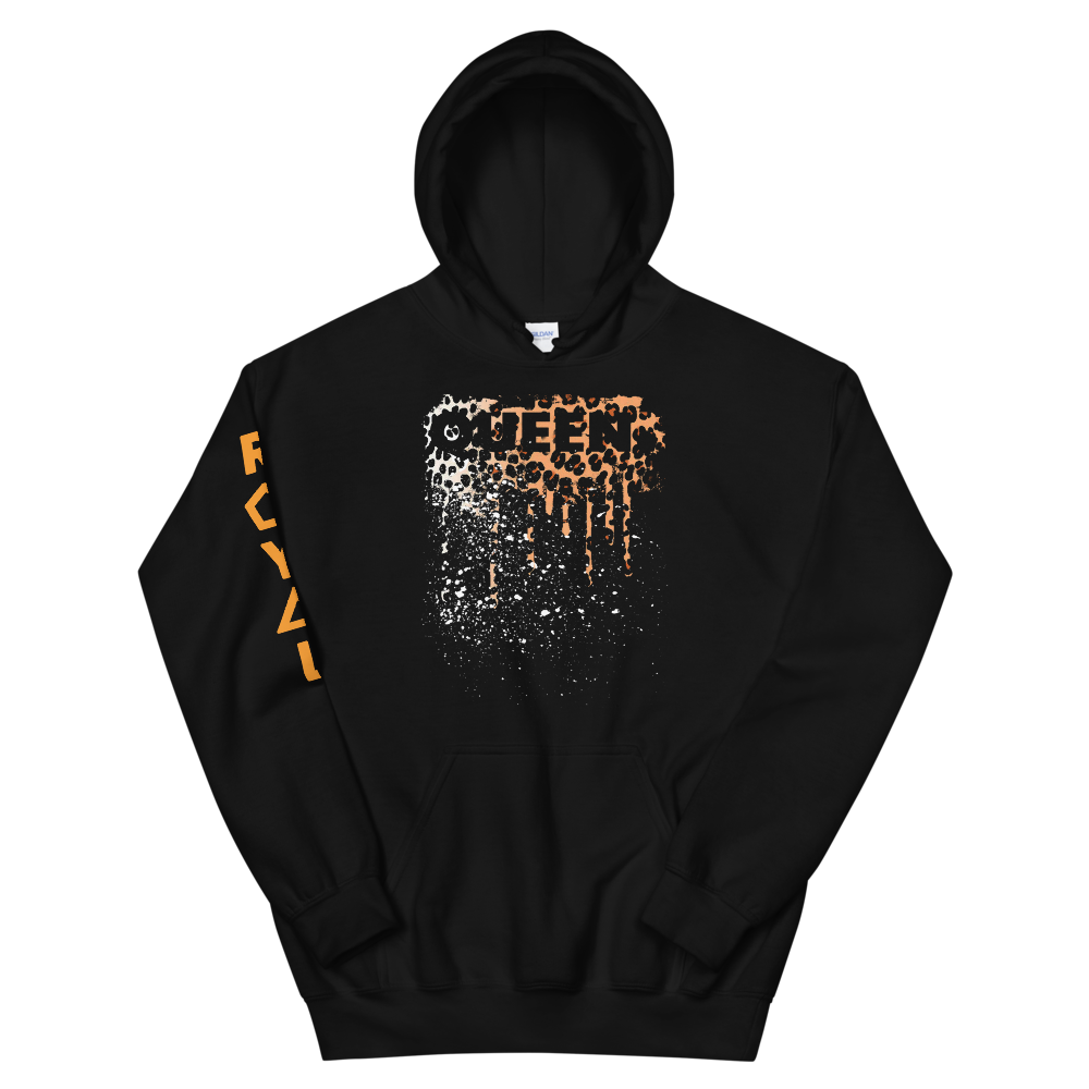 .R.O.Y.A.L. QUEEN DRIP HOODIE HUMAN-IMAL CHEETAH BLK
