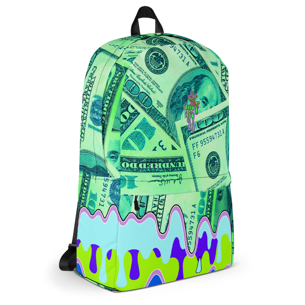 DRIP OR DYE | Cash Drip Dirty Money Made Clean Bag of Money Manifest Backpack Monsta Neon Green
