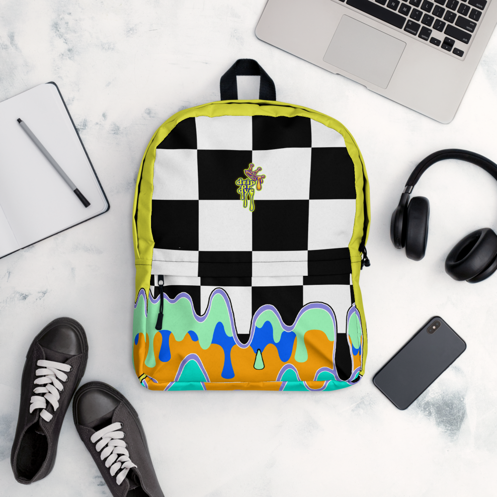 DRIP OR DYE | Checker Drip Backpack Dandelion Yellow