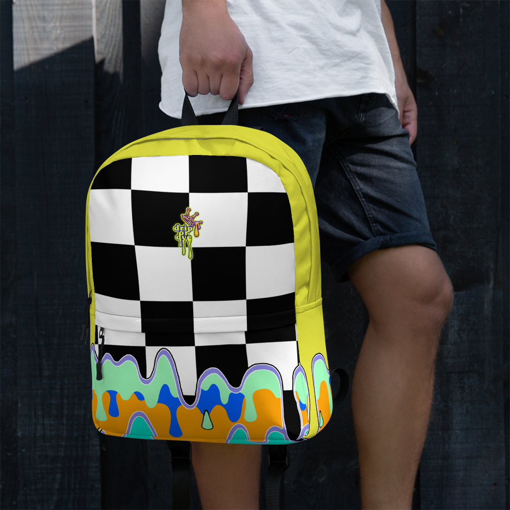 DRIP OR DYE | Checker Drip Backpack Dandelion Yellow