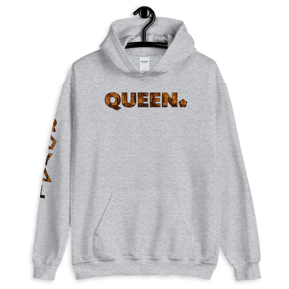 ROYAL. WEAR | HUMAN-IMAL QUEEN COBRA HOODIE SIENNA BROWN GRADIENT WH & SPORTS GREY VARIETY