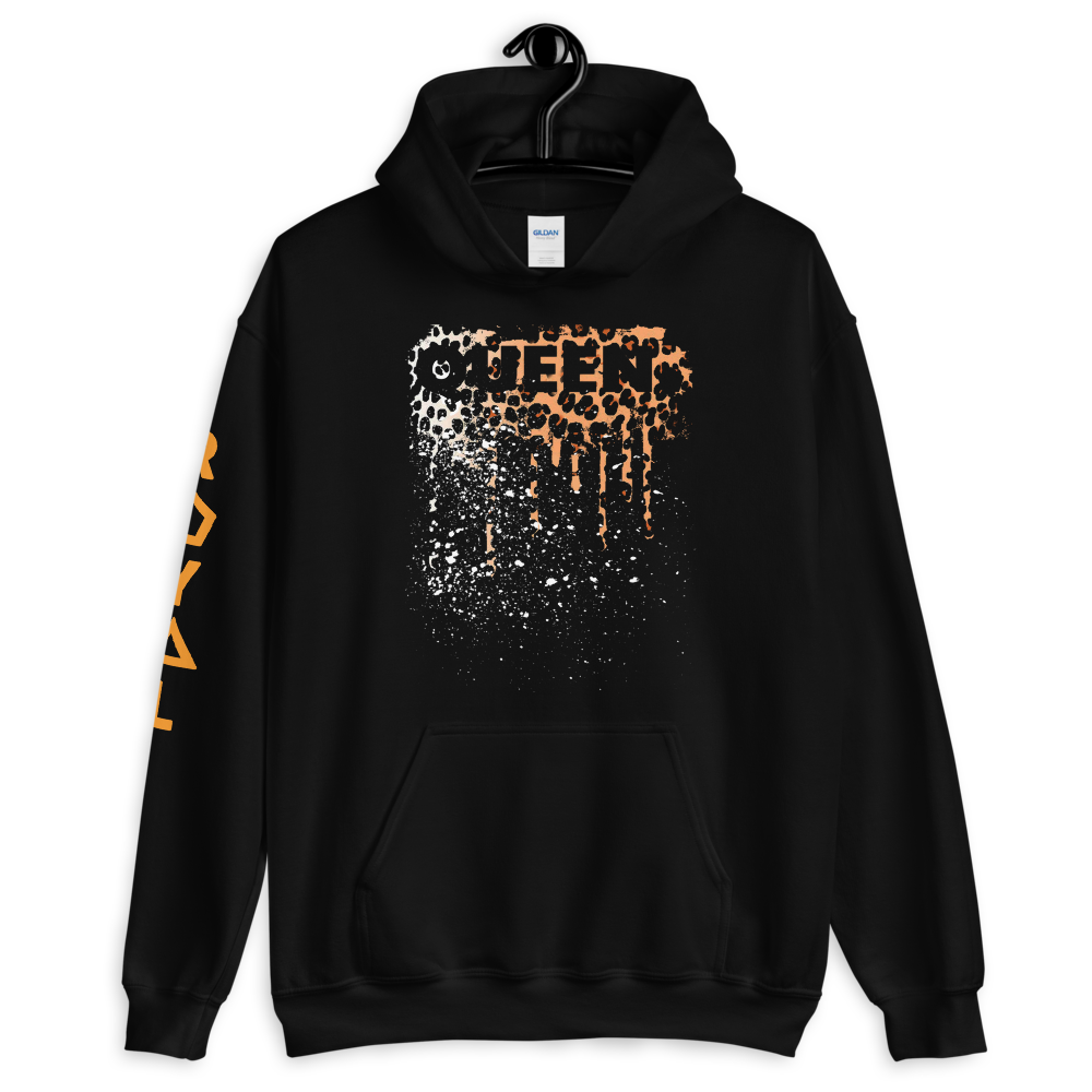 .R.O.Y.A.L. QUEEN DRIP HOODIE HUMAN-IMAL CHEETAH BLK