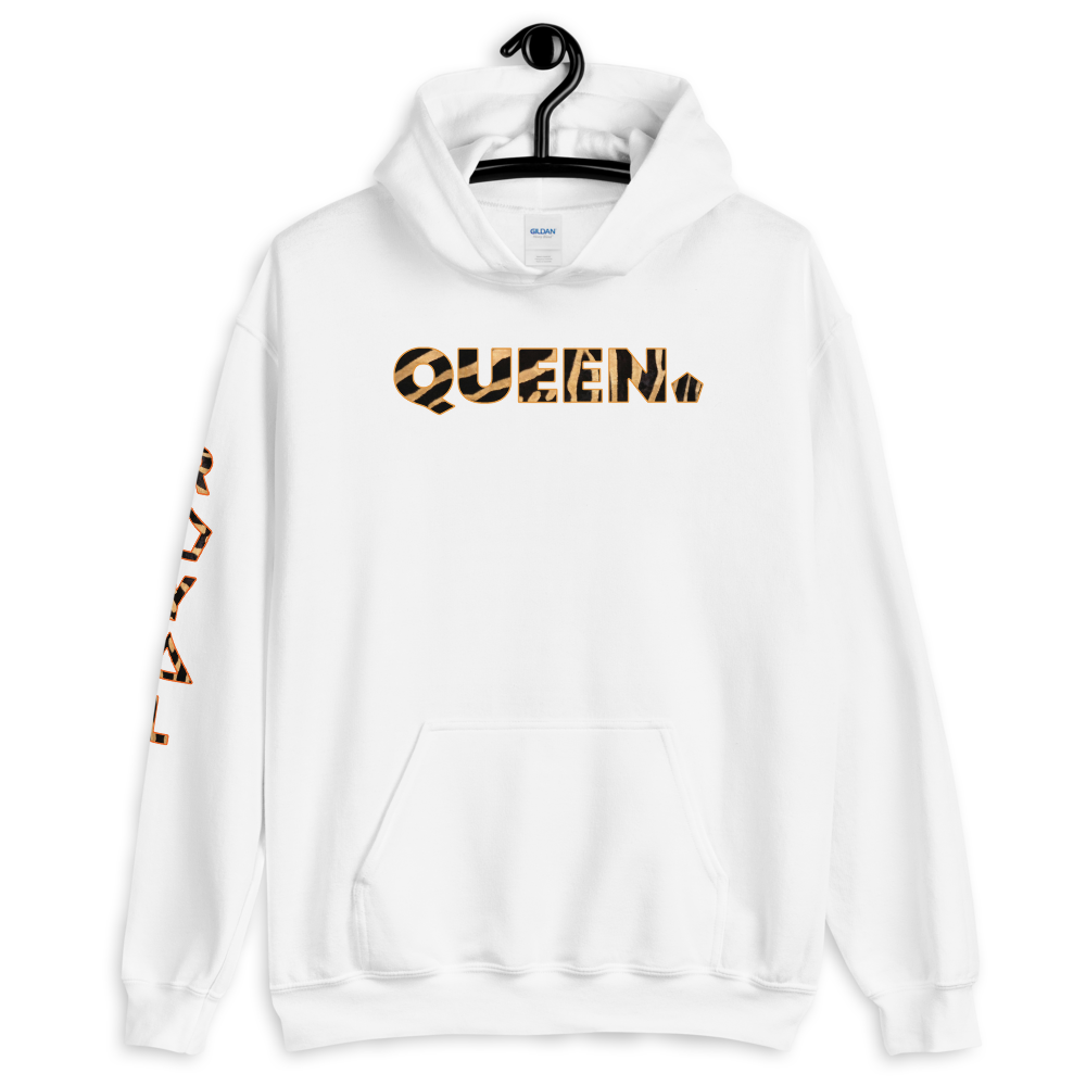 ROYAL. WEAR | HUMAN-IMAL QUEEN STATEMENT HOODIE BROWN ZEBRA VARIETIES