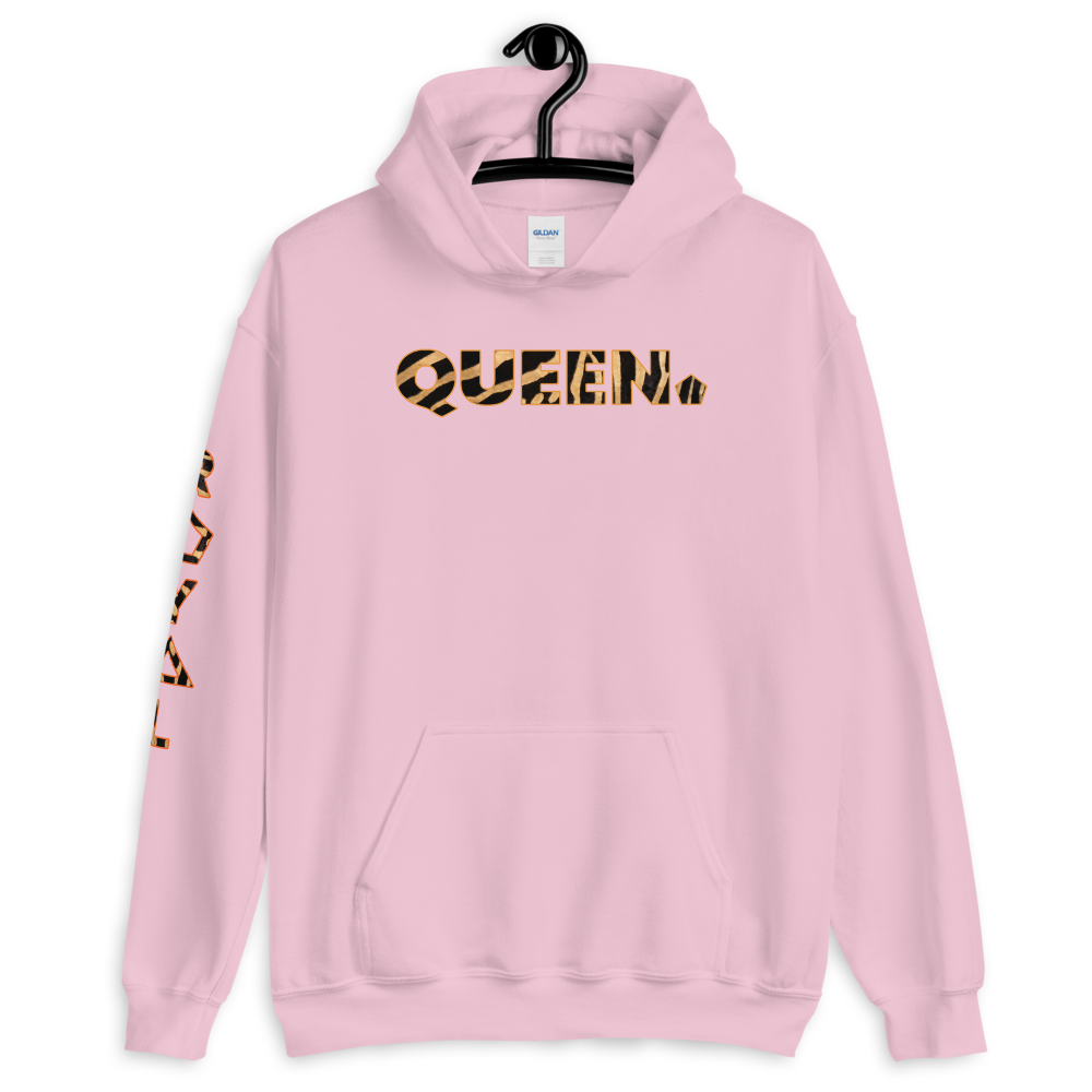 ROYAL. WEAR | HUMAN-IMAL QUEEN STATEMENT HOODIE BROWN ZEBRA VARIETIES